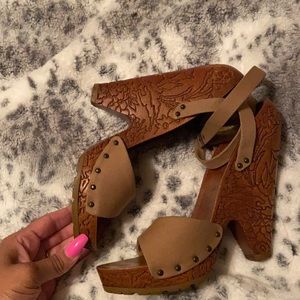 Stella McCartney Wooden Wedge Heels